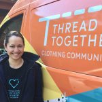 Allana Wales with the Thread Together van