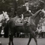 Queen Elizabeth II in 1952 during her first Trooping of the Colour