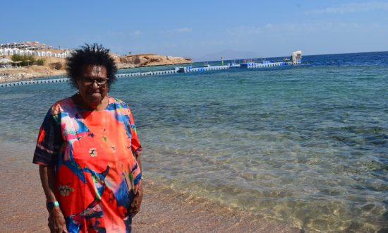 Aunty Dr Rose Elu by the Red Sea in November 2022