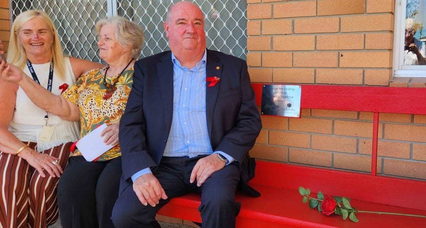 Burleigh Heads Anglican Church Red Bench unveiling