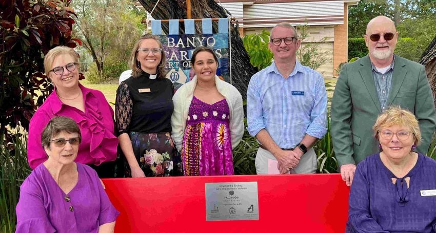 A red bench was installed and commemorated in May 2023 at St Oswald’s Anglican Church in Banyo