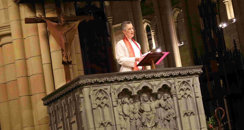 The Ven. Lizzie Gaitskell giving the Synod sermon at St John’s Cathedral on Friday 23 June 2023