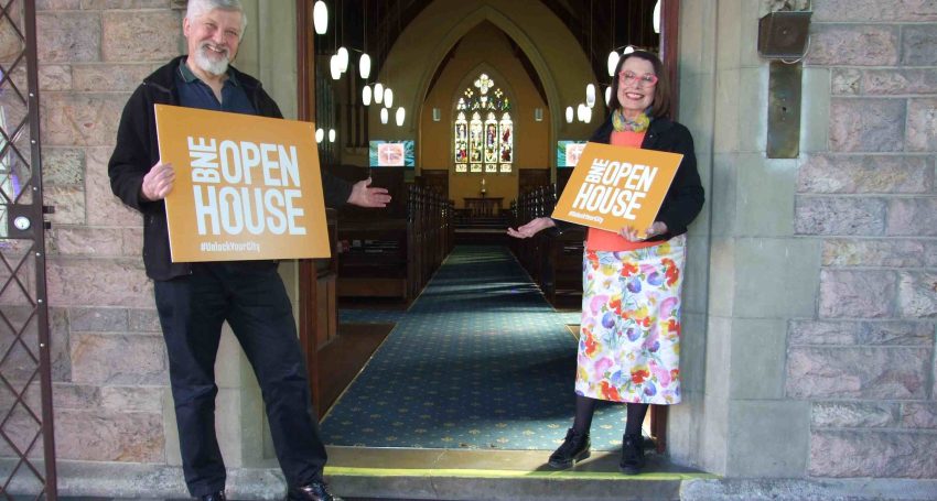 The Rev'd Karl Przywala and Judy Wilson from St Andrew's Anglican Church, South Brisbane