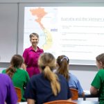 Louise Brown teaching modern history to St Margaret's students