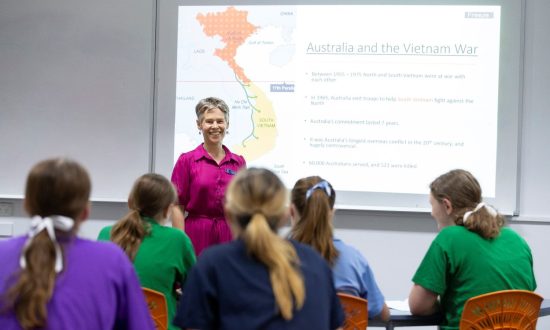 Louise Brown teaching modern history to St Margaret's students