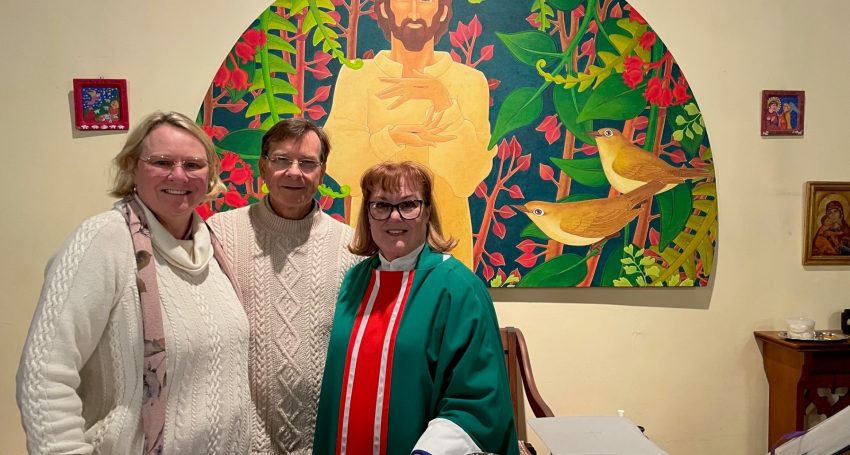 Bernice Ross and Dr Ian Ross (Old Friary worshipping community members) and The Rev’d Sandra Kjellgren (Chaplain)