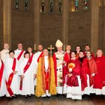 Deacons and priests, along with Archbishop Phillip Aspinall and The Ven. Keith Dean-Jones, in December 2018