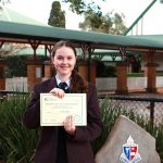 Toowoomba Anglican School student Grace Bell with her Cambridge Youth Leadership Academy certificate