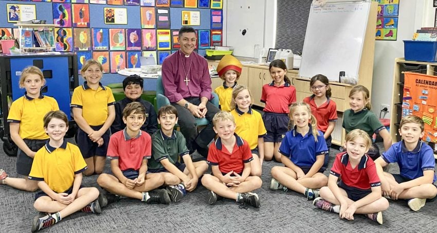 Bishop Jeremy Greaves visiting St Luke’s School in Bundaberg on Wednesday 16 August 2023