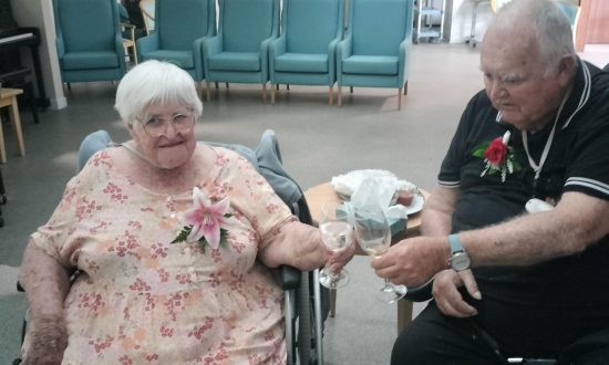 Brisbane grandparents Bob and Gloria Coit at EM Tooth Residential Aged Care in 2023