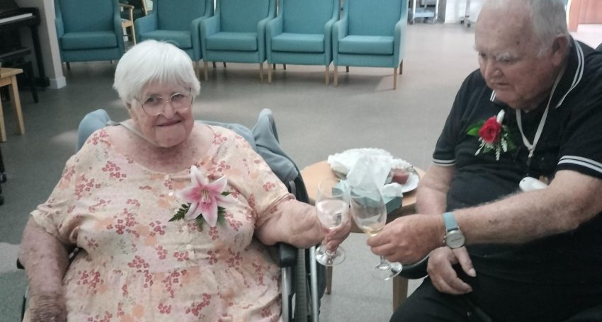 Brisbane grandparents Bob and Gloria Coit at EM Tooth Residential Aged Care in 2023