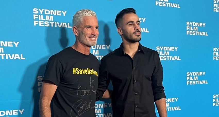 Former Socceroos Captain Craig Foster AM with Community and Football Victoria's Human Rights Advocate Hakeem al-Araibi