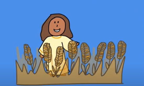 Image of Jesus among wheat