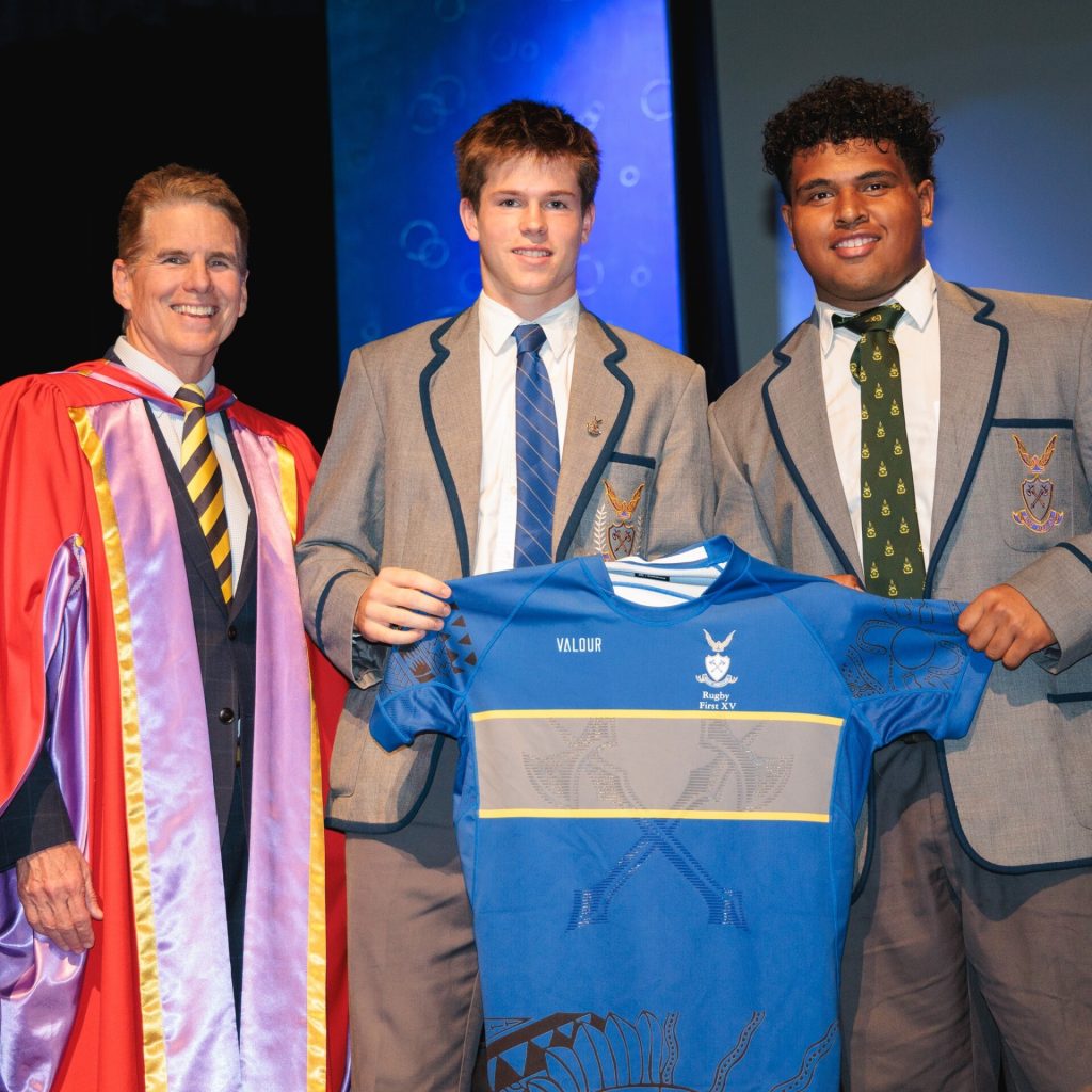 Emil, the headmaster and the captain of rugby at Churchie