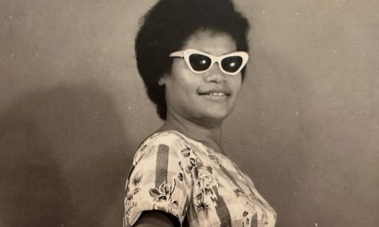 Anne Daddow wearing 1960s sunglasses