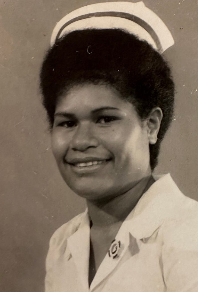 Anne Daddow as a trainee nurse in Tarmara Hospital, PNG
