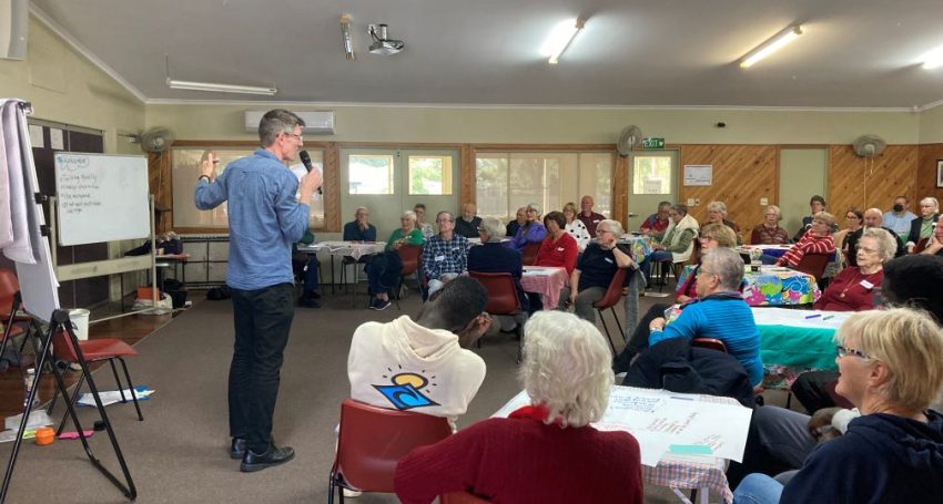The Rev’d Tim Booth facilitating a St James’, Toowoomba visioning day on 3 June 2023 in the St Anne’s, Highfields hall