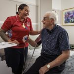 Symes Grove Residential Aged Care nurse and client in 2022