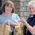 The Rev'd Loretta Tyler-Moss and Brisbane Valley Churches Together (BVCT) volunteer Kailan ready to deliver BVCT Foodbank parcels in November 2023