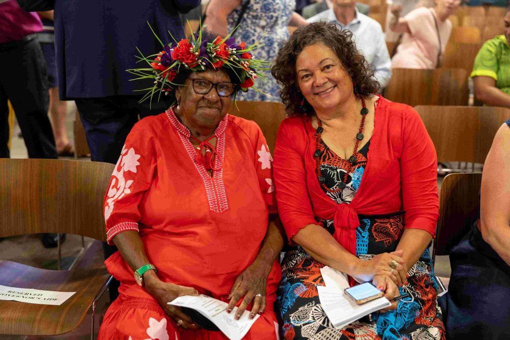 Yagara elder Gaja Kerry Charlton and Torres Strait Islander elder Aunty Dr Rose Elu 