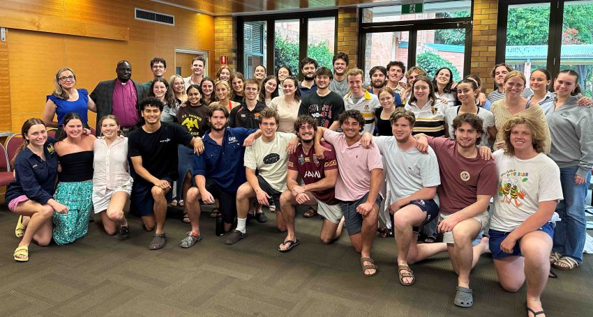 Bishop Daniel Abot with St John’s College (within the University of Queensland) student leaders in November 2023