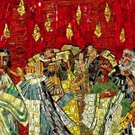 Mosaic featuring the apostles at Pentecost