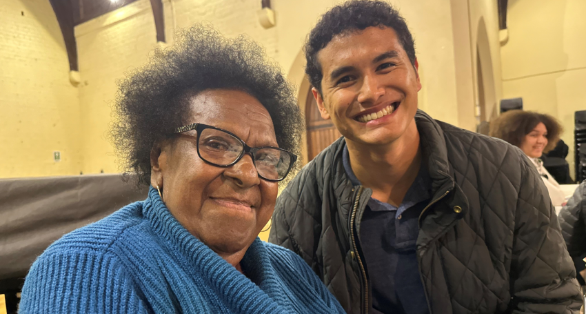 Torres Strait Islander elder and young person