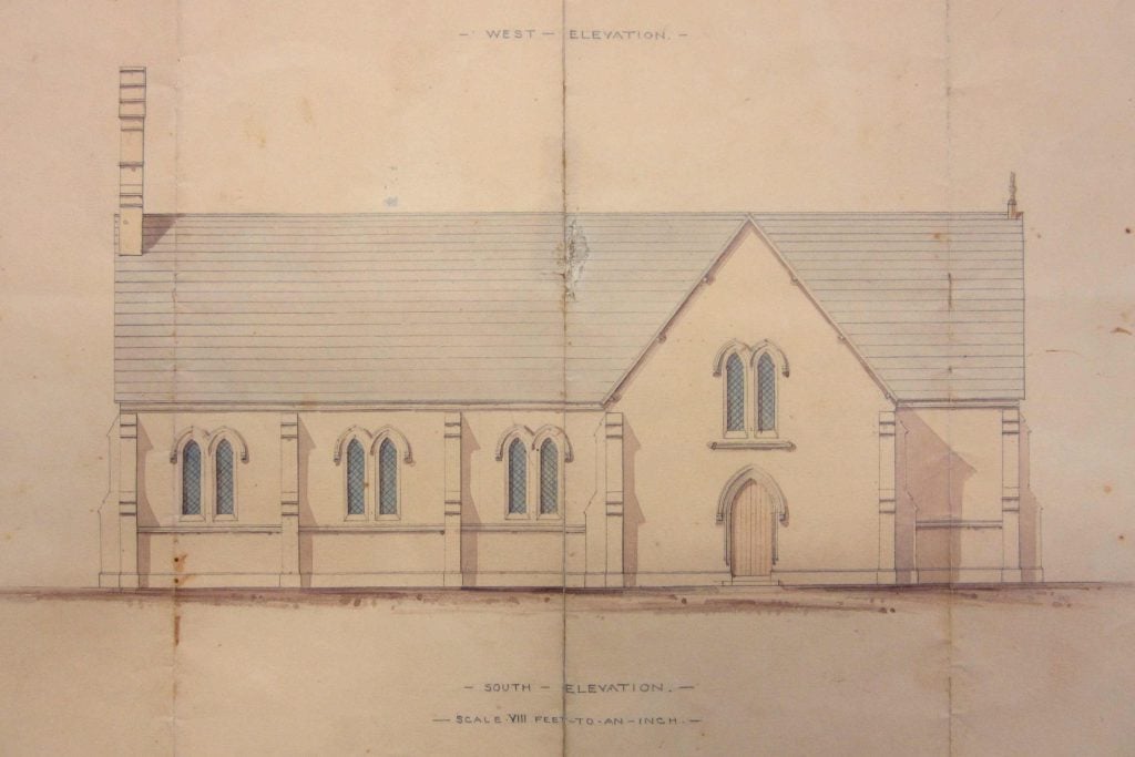 Elevation plan for old church