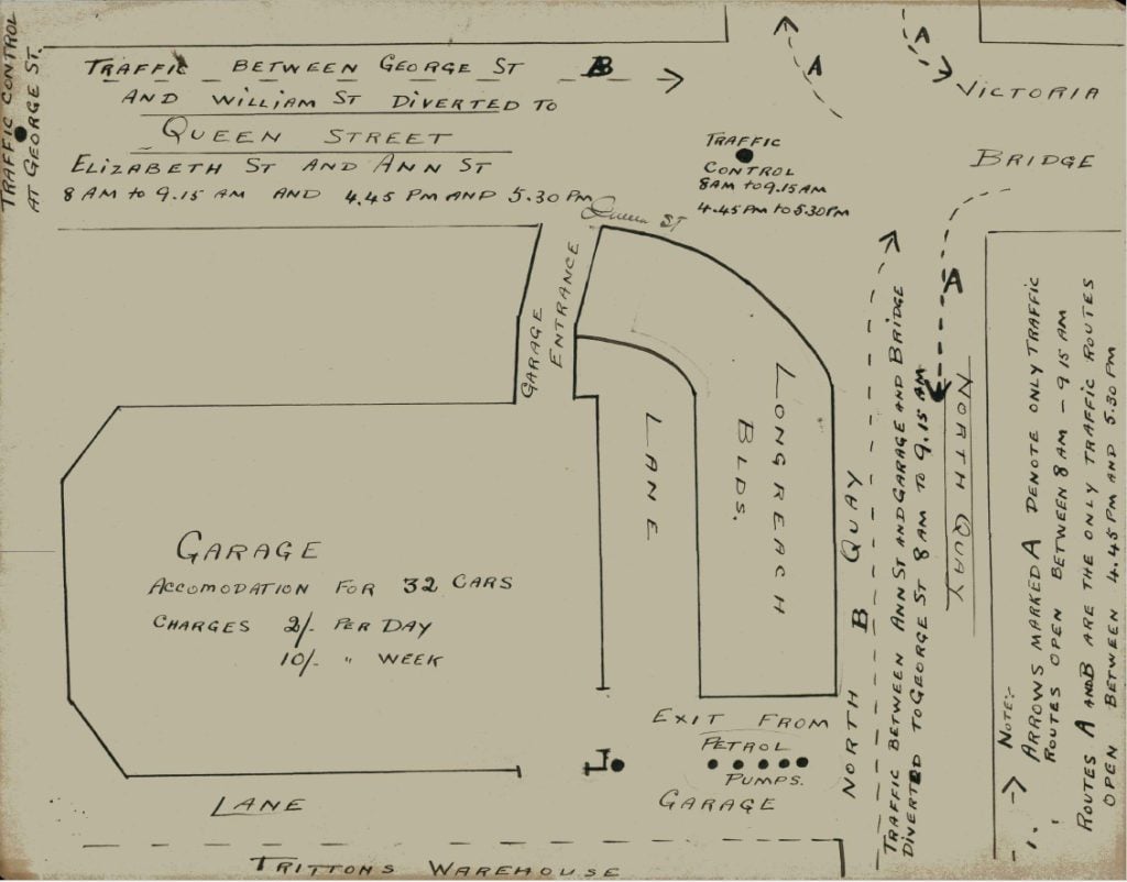 Old plan of motor garage 