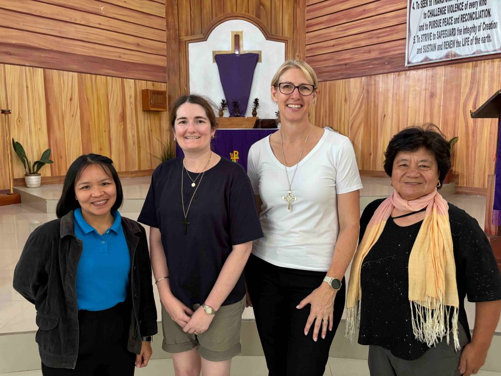 A gathering of Chaplains: Chaplain Karen, Rev’d Juliana, Bishop Sarah and Rev’d Elizabeth shared fellowship and support at St Paul’s High School at Balbalasang. Rev’d Elizabeth is the parish priest of the local area (although ostensibly “retired”!) and Chaplain Karen is the new chaplain of the school