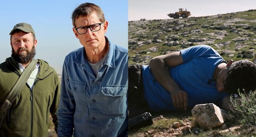 Film stills from "Louis Theroux: The Settlers" (Left) and "No Other Land" (Right)