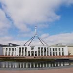 Parliament House building in Canberra